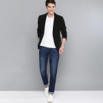 Men Black Solid Regular Fit Single-Breasted Casual Blazer